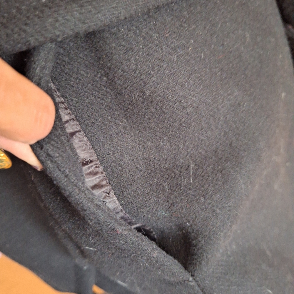 Trina Turk  Black Wool Blend Military Coat Size 2 - Picture 12 of 15